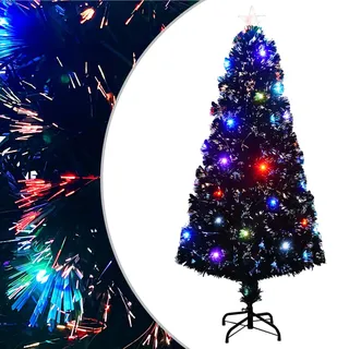 vidaXL Künstlicher Weihnachtsbaum mit Ständer/LED 150 cm Fiberoptik