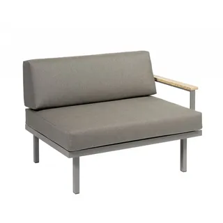 Sylt Holz Modul 100 x 84 cm Arm links - 09 - silber D12 - darktaupe