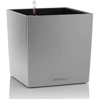 LECHUZA Cube Premium 39 x 39 x 40 cm Silber metallic