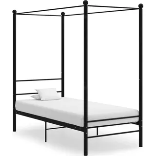 The Living Store Himmelbett Schwarz Metall 90x200 cm - Schwarz
