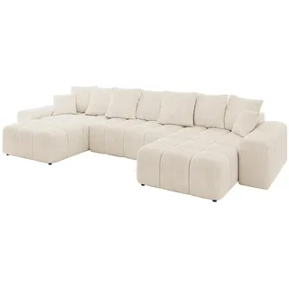 altdecor Eckcouch Cord 6-Sitzer Beige