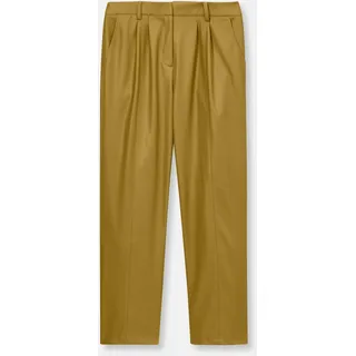 Culotte MADELEINE "Hose Verkürzte Hose aus softem Lederimitat", Damen, Gr. 20, N + K Gr, gelb, Obermaterial: 100% Polyester PES., Hosen Culotte