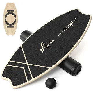 Balance Board Holz: Sportneer Indoorboard Skateboard, Indoor Surfboard Trickboard und Gleichgewichtstrainer für Kinder und Erwachsene