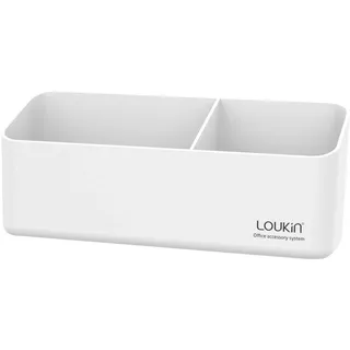 loukin Magnetischer und selbstklebender Markerhalter, trocken abwischbares Zubehörablage, magnetischer Aufbewahrungs-Organizer für Whiteboard, Glas oder Kühlschränke (weiß)