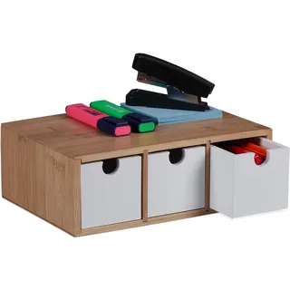 Relaxdays Schubladenbox 29,5 x 21,5 x 13 cm 1-tlg. braun