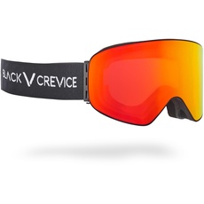 Black Crevice Skibrille, mit zylindrischen Gläsern, Black/red revo