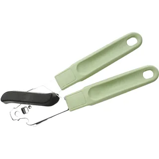 Fackelmann Ecolution Dosenöffner – Büchsenöffner aus Edelstahl und nachhaltigem Bio-Plastik – 21 cm x 6 cm großer Deckelöffner in Mintgrün