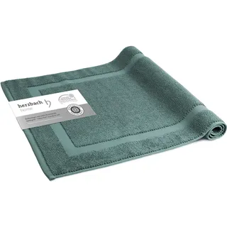 herzbach home Badvorleger 100% Baumwolle | Duschvorleger | 1.000 g/m2 | Saugfähig | Waschbar (Ozeangrün, 60 x 100 cm)