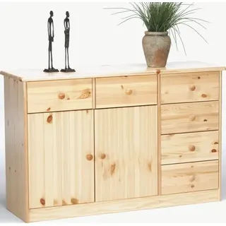 90.50-26 Kommode Anrichte Kiefer natur 6 Schubladen, 2 Türen - Naturbelassen