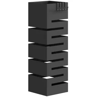 Homcom Regenschirmständer Stahl Schwarz , Metall , 15.5x49x15.5 cm , Garderobe, Schirmständer