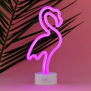 Legami - LED-Lampe mit Neon-Effekt, It's a Sign, H 32,5 cm, Flamingo-Thema, doppelte Stromversorgung, USB-Kabel (im Lieferumfang enthalten) oder Batterien (nicht im Lieferumfang enthalten),