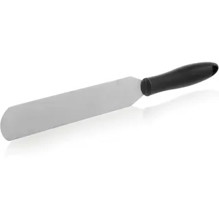 Wenco Tortenmesser Edelstahl Konditormesser – Zweiseitig schneidendes Bäckermesser für präzises Schneiden und Glasieren, 20 cm Schneide, 33,5 cm Gesamtlänge, Schwarz Silber