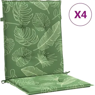 Niedriglehner-Auflagen 4 Stk. Blattmuster Stoff