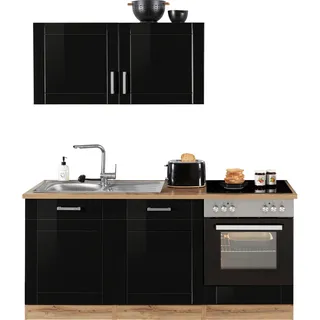 kochstation Küchenzeile KS-Tinnum 180 cm schwarz