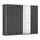 Schwebetürenschrank Kronach 261 x 210 x 59 cm Grau/Schwarz