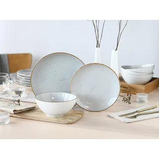 Teller-Set CREATABLE "Vintage, Teller Set 12-tlg.", stein, 12, Porzellan, Geschirr-Sets, Teller-Set, Naturverbundenes Design, Handgemalt