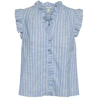 Vero Moda Kaori Kurzarmhemd - Cornflower Blue / Stripes Cloud Dancer - S