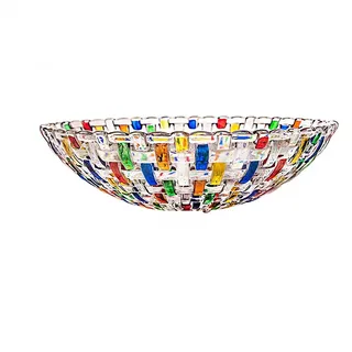 Puremagics Handbemalte bunte gewebte Glas-Kristall-Salat- und Obstschale Dekoration, Mittelpunkt für Zuhause, Büro, Hochzeitsdekoration, Obst, Snacks, Dessert, Servierer