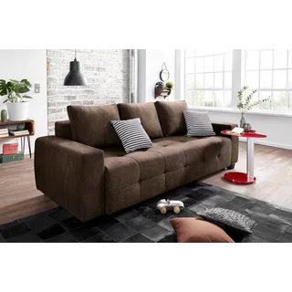 COLLECTION AB Schlafsofa »Bella«, mit Bettfunktion und Bettkasten, inkl. loser Rücken- und Zierkissen, braun