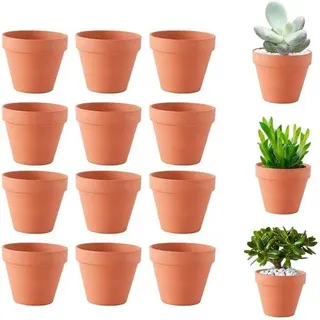 Terrakotta Keramik Gefäße - Abflussfunktion - Set aus 12 Teilen 8x8 cm