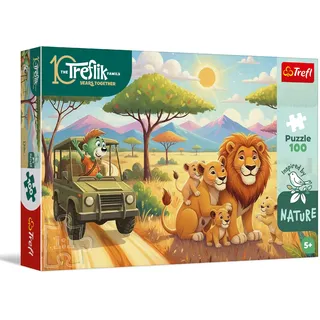 Trefl - The Treflik Family, Inspired By Nature, Löwen – 100 Teile – Buntes Puzzle mit Märchenfiguren, kreative Unterhaltung, Spaß für Kinder ab 5 Jahren