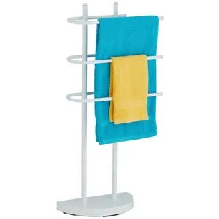 Relaxdays Handtuchständer , Weiß , Metall , 39x83x18 cm , Badezimmer, Badezimmerausstattung, Handtuchhalter