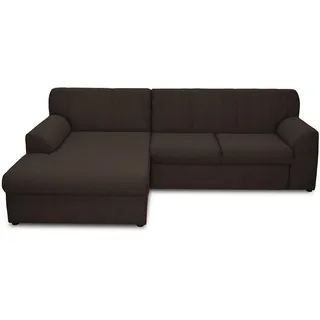 DOMO. collection Ecksofa Topper, Sofa in L-Form mit Schlaffunktion, moderne Couch, kleine Polsterecke, Schlafsofa, 245 x 155 x 78 cm (BxTxH), braun