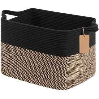 TIMEYARD 50L Geflochtener Aufbewahrungskorb Jute mit Griffen 46x36x30cm | Vielseitiger Korb für Schuhe, Handtücher und Spielzeug. Praktische Aufbewahrung für Wohnzimmer und Schlafzimmer