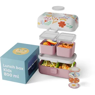 monbento – Brotdose Kinder MB Tresor – 3-Fächer Lunchbox für Kinder - Jausenbox Kinder - Ideal für Schule/Picknick/Unterwegs – Bento Box BPA-frei – Personalisierbar & auslaufsicher - Papercut