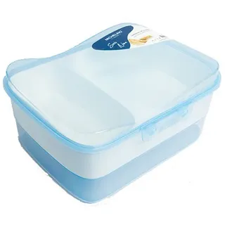 Michelino Lunchbox mit Einteiler Brotdose mit Fächern Spülmaschinengeeignet Blau -