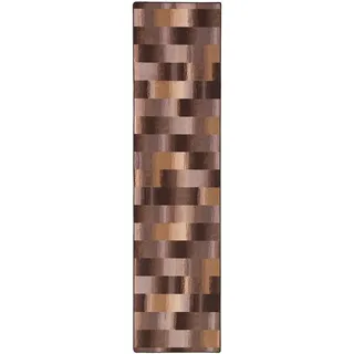 Snapstyle Mystic Karo Teppichläufer 100 x 400 cm Braun