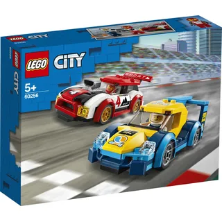 LEGO 60256 City Rennwagen-Duell, Konstruktionsspielzeug mit Rennauto und 2 Minifiguren von Rennfahrern, Rennwagen, Spielzeug ab 5 Jahre - Beige
