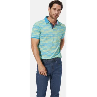 Poloshirt BABISTA "Poloshirt MALRON", Herren, Gr. 4XL, blau (türkis gemustert), Obermaterial: 100% Baumwolle CO., Shirts Poloshirt
