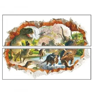Dinosaurier Wandtattoos, Kinder Kunst Wandsticker, Wasserdicht und Feuchtigkeitsbeständig, Starke Haftung, Geeignet für Wohnzimmer, Schlafzimmer, Arbeitszimmer, Esszimmer, Küche und Badezimmer