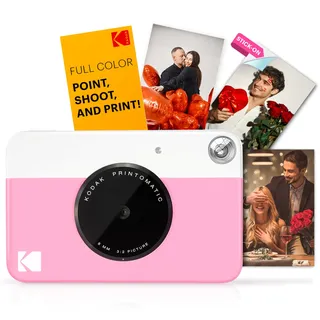 KODAK Printomatic Sofortbild-Digitalkamera in Vollfarbe - Hochwertige Fotos auf Zink 2x3" Klebefotopapier - 5MP, tragbar, kreatives Spaßgeschenk für Geburtstag, Weihnachten, Feiertag - Rosa