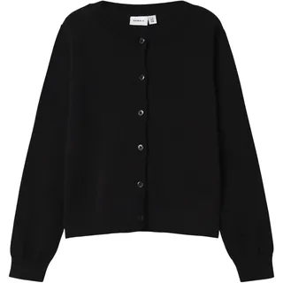 NAME IT Mädchen Nkfvalane Ls Knit Card Noos, Black, 134/140 cm