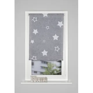 HOME WOHNIDEEN Raffrollo »STARLON« mit Hakenaufhängung ohne Bohren freihängend Kettenzugrollo, digital bedruckt, grau