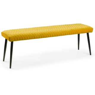 Julian Bowen Luxe Low Bench, Senfgelb, Höhe: 47, Breite: 140, Tiefe: 37cm