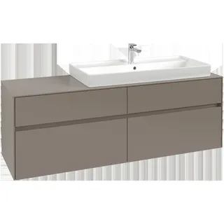 Villeroy & Boch Collaro Waschbeckenunterschrank, Waschbecken rechts, 4 Auszüge, wandhängend, 1600x548x500mm, C03000AH, Farbe: Front/Korpus: Wine Red, Griff: Volcano Black