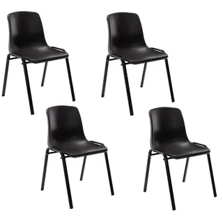 CLP Stapelstuhl Nowra Kunststoff schwarz 4er Set