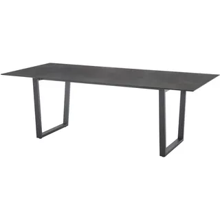 Diamond Garden Oxford Kufentisch HPL Granit dunkel Edelstahl Dunkelgrau 220x100 cm