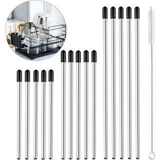 XUSSMM 15 Stück Edelstahl Flaschenhalter, Spülmaschineneinsatz Flaschen für Spülmaschine mit verlängerte Silikonkappe für Alle Gängigen Geschirrkorb für Crystal 15cm, 21.5cm, 24cm