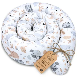 Totsy Baby Seitenschläferkissen Bettschlange Body Pillow 150 cm Baumwolle - Kopfkissen lang Bettrolle Schlafkissen Nackenrolle Kissen Oeko-Tex Eulen
