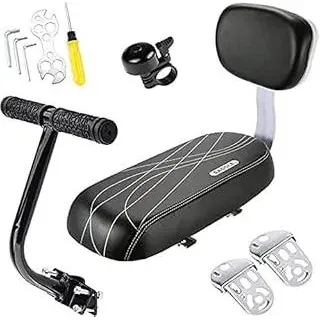 Queta Fahrradsitz für Kinder, Fahrradrücksitz mit Rückenlehne, weicher Schaumstoff-Rücksitz, Fahrradzubehör, mit Kissen und weicher Rückenlehne, bequem für Kinder oder Erwachsene.