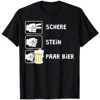 Schere Stein Paar Bier Lustiges Malle JGA Bier Spruch Party T-Shirt, Herren, Schwarz, XL