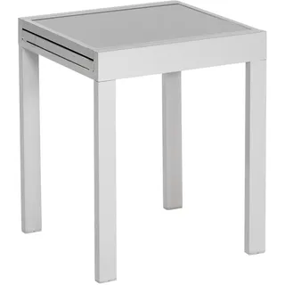 gardenson Gartentisch 65 x 65 x 75 cm Silber