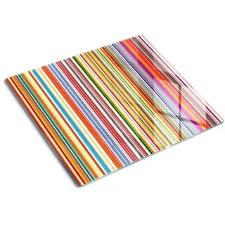 Tulup Glasplatte 60x52 cm Farbige Streifen , Multicolor , Glas , 60x0.4x52 cm , Küchen, Küchenelektrogeräte, Herde, Herdabdeckplatten