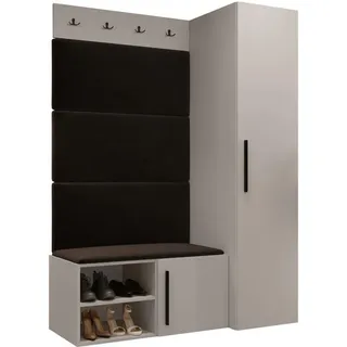 Mirjan24 Garderoben-Set Medi Ii , Braun, Kaschmir , Holzwerkstoff, Textil , Rechteckig , 40x191x50 cm , Garderobe, Garderoben-Sets & Garderoben-Serien, Garderoben-Sets