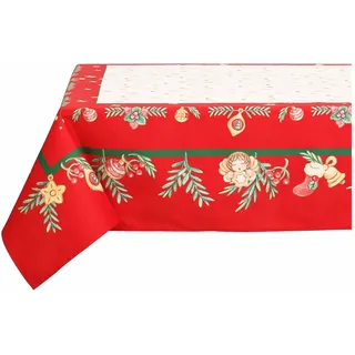 THUN, Tischdecke für 12 Plätze aus 100% Baumwolle, Kollektion Weihnachtsüberraschungen, Set für Haus und Küche, Geschenkidee zu Weihnachten, 140 x 250 cm