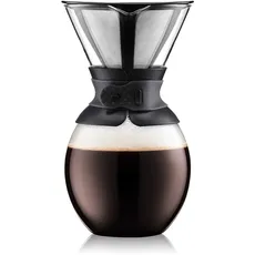 Bodum POUR OVER Kaffeekanne, Glas, schwarz, 1,5 l, 6